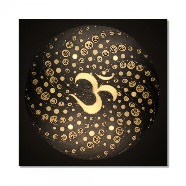 Canvas Art Mandala "Air" - 24 carat gold leaf energy picture hand painted from 19,69" x 19,69"